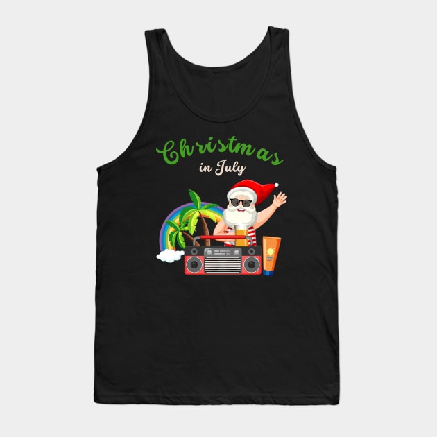 Christmas in July- Santa Christmas Tank Top by Leonitrias Welt